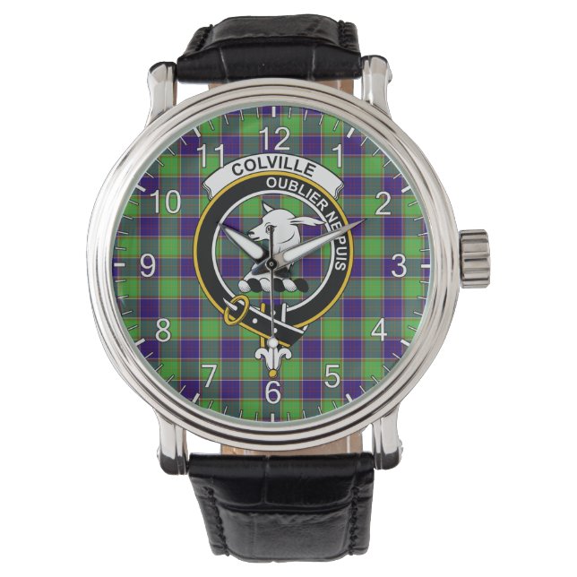 Reloj De Pulsera Clan clásico de la época inmadura Colville Tartan  (Anverso)