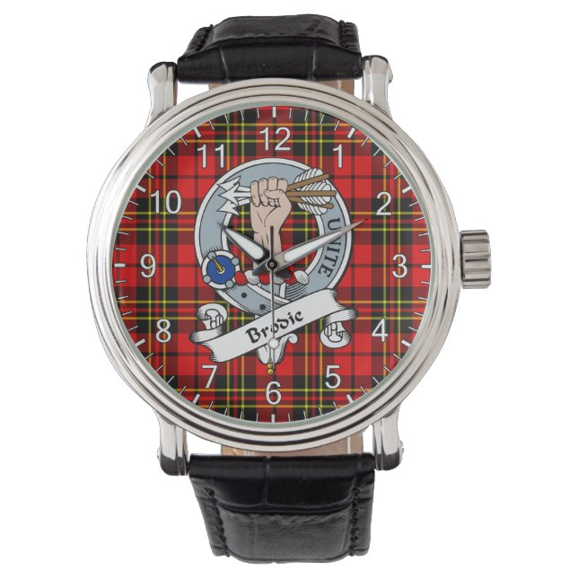 Reloj De Pulsera Clan clásico de tiempo libre Brodie Red Tartan (Anverso)