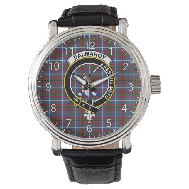 Reloj De Pulsera Clan clásico de tiempo libre Dalmahoy Tartan Badge (Anverso)