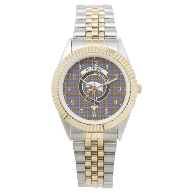 Reloj De Pulsera Clan Clásico De Tiempos Inmediatos Bethune Tartan  (Anverso)
