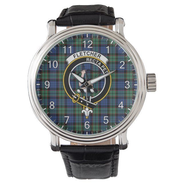 Reloj De Pulsera Clan Clásico De Tiempos Inmediatos Fletcher Tartan (Anverso)