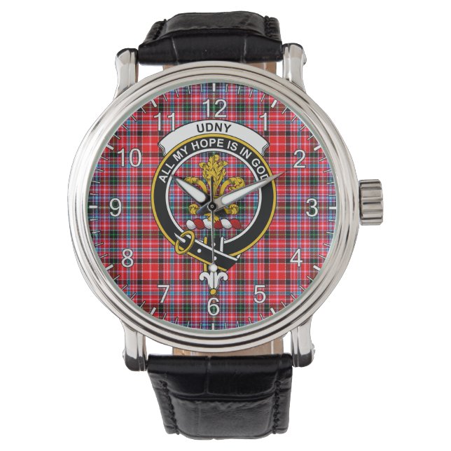 Reloj De Pulsera Clan Clásico De Tiempos Inmediatos Udny Tartan (Anverso)