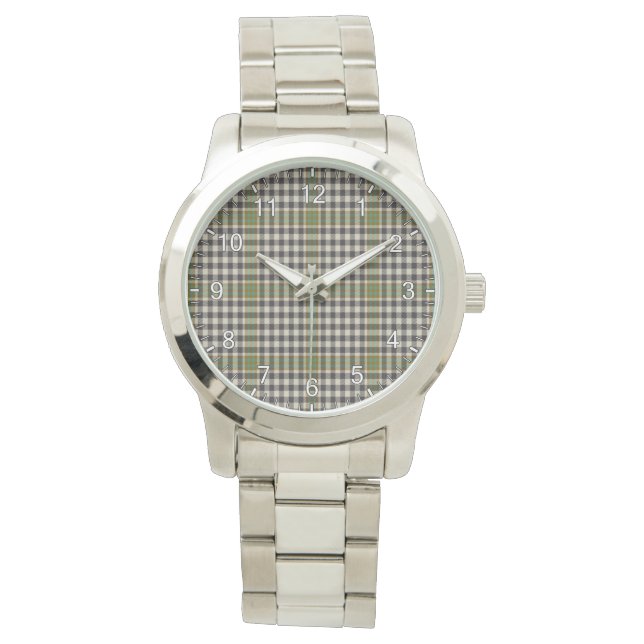 Reloj De Pulsera Clan Clásico De Tiempos Quema Un Regalo De Tartán (Anverso)