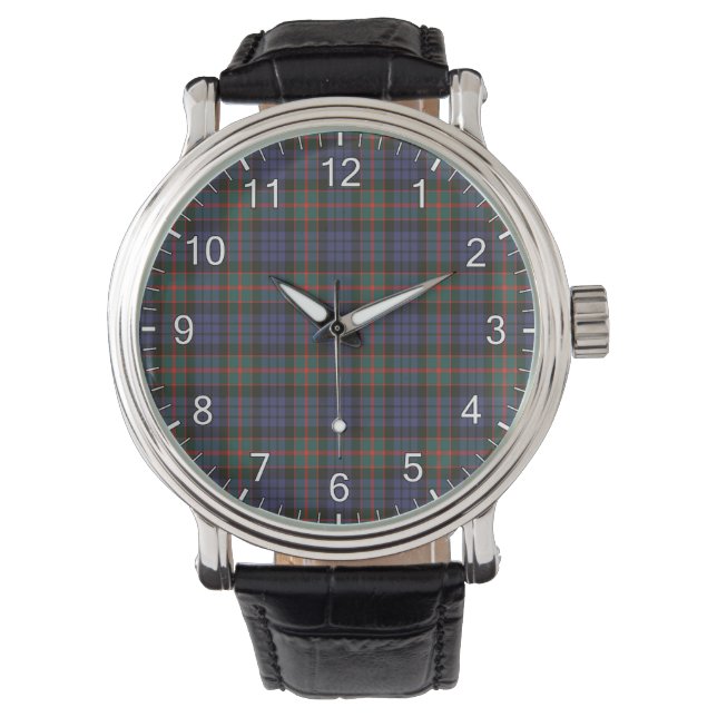 Reloj De Pulsera Clan Clásico Incansable Fletcher De Dunans Tartan  (Anverso)