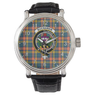 Reloj De Pulsera Clan clásico inmaduro Buchanan Tartan Badge