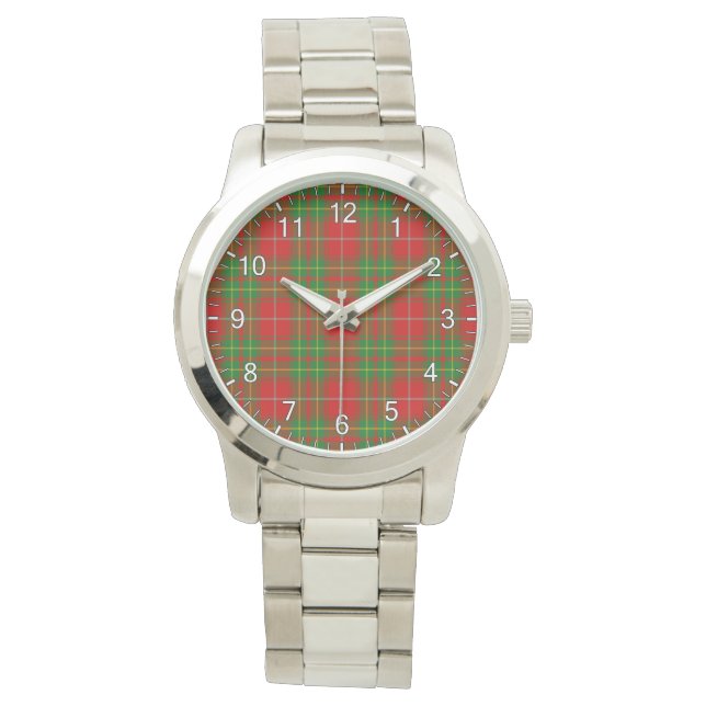 Reloj De Pulsera Clan clásico inmaduro Burnett Antiguo Tartán Plaid (Anverso)