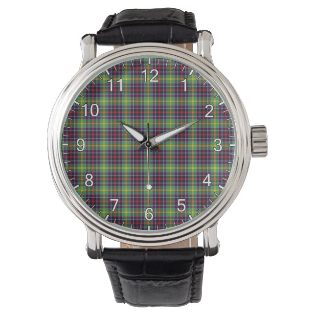 Reloj De Pulsera Clan Clásico Inmaduro Clephane Tartan Plaid Gift (Anverso)