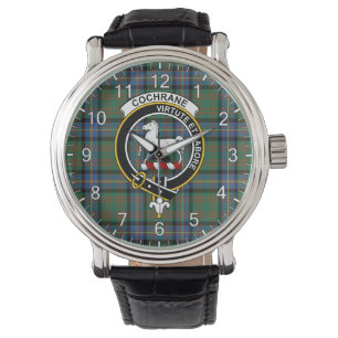 Reloj De Pulsera Clan clásico inmaduro Cochrane Antiguo Tartan Badg