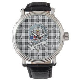 Reloj De Pulsera Clan clásico inmaduro Erskine Black and White Badg