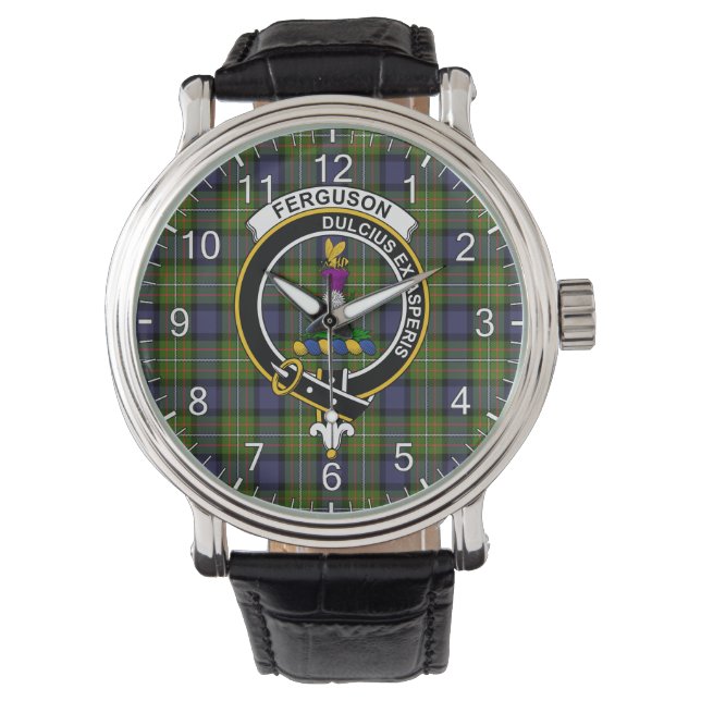 Reloj De Pulsera Clan clásico inmaduro Ferguson Tartan Badge (Anverso)