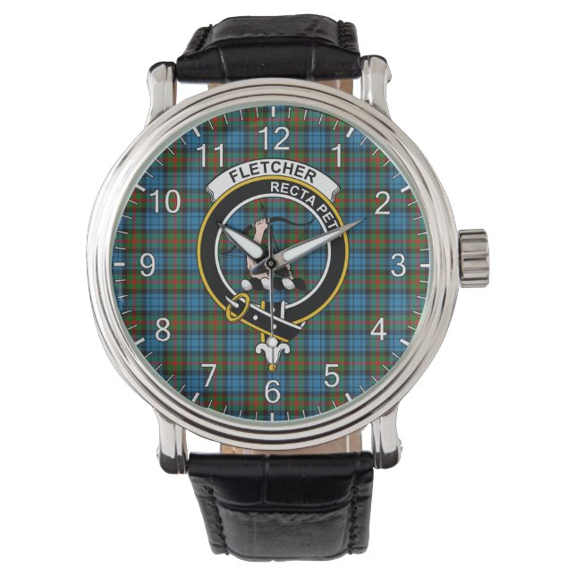 Reloj De Pulsera Clan clásico inmaduro Fletcher de Dunan Tartan Bad (Anverso)