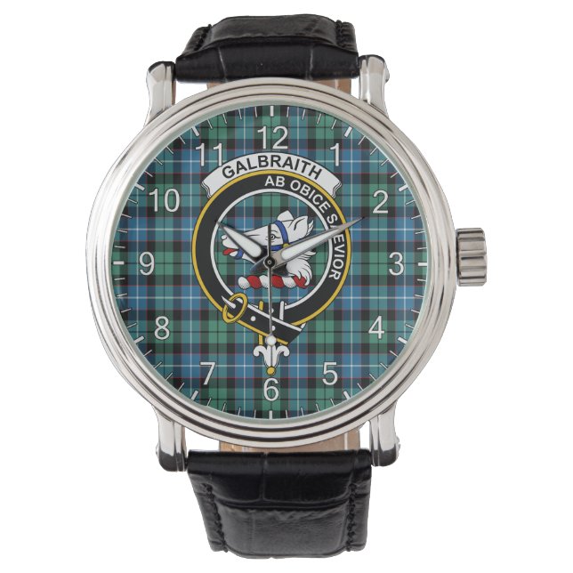 Reloj De Pulsera Clan clásico inmaduro Galbraith Tartán Bad (Anverso)