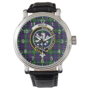 Reloj De Pulsera Clan clásico inmaduro Inglis Tartan Badge