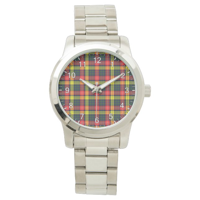 Reloj De Pulsera Clan clásico inmoralidad Buchanan moderno Tartán P (Anverso)