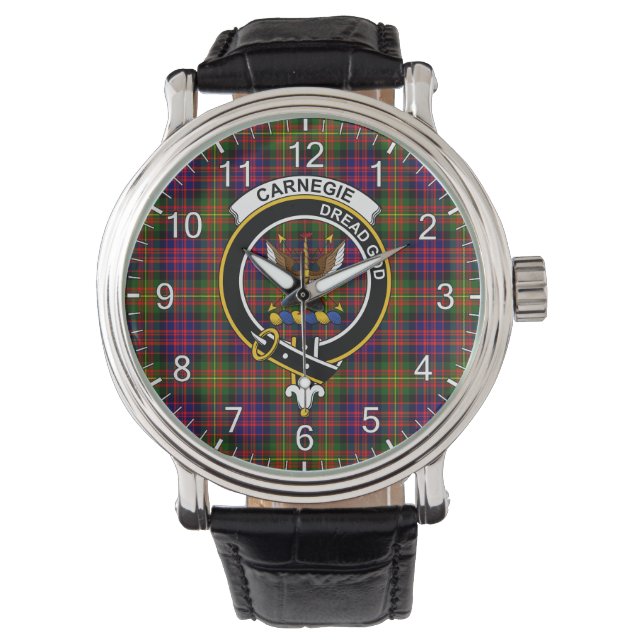 Reloj De Pulsera Clan Clásico Intemporáneo Carnegie Insignia Tartán (Anverso)