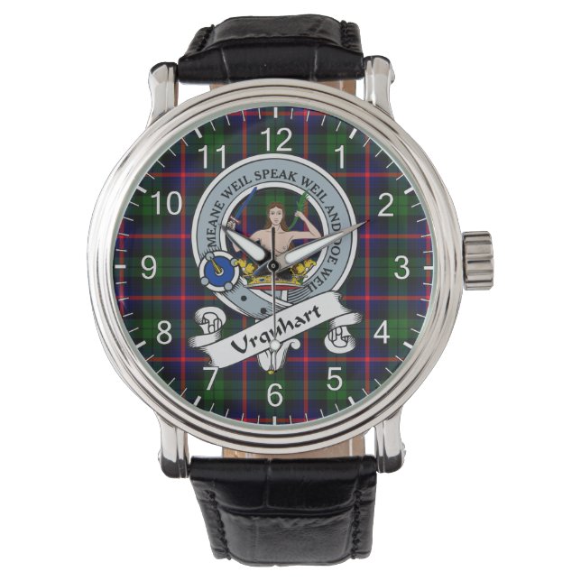Reloj De Pulsera Clan Clásico Intemporáneo Insignia Urquhart Tartan (Anverso)