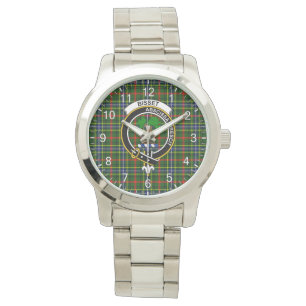 Reloj De Pulsera Clan Clásico Timeless Bisset Tartan Badge Plaid