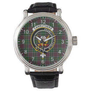 Reloj De Pulsera Clan Clásico Timeless Carruthers Tartan Badge Plai