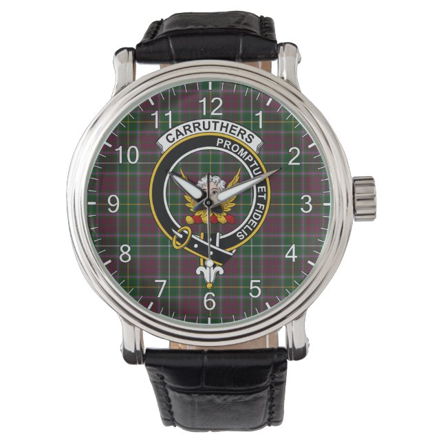 Reloj De Pulsera Clan Clásico Timeless Carruthers Tartan Badge Plai (Anverso)