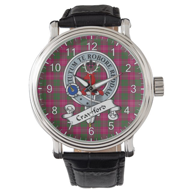 Reloj De Pulsera Clan Clásico Timeless Clan Crawford Badge Moderno  (Anverso)