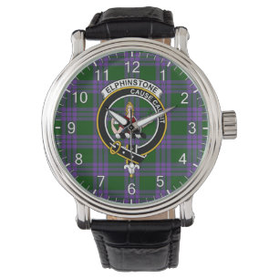 Reloj De Pulsera Clan Clásico Timeless Elphinstone Tartan Badla