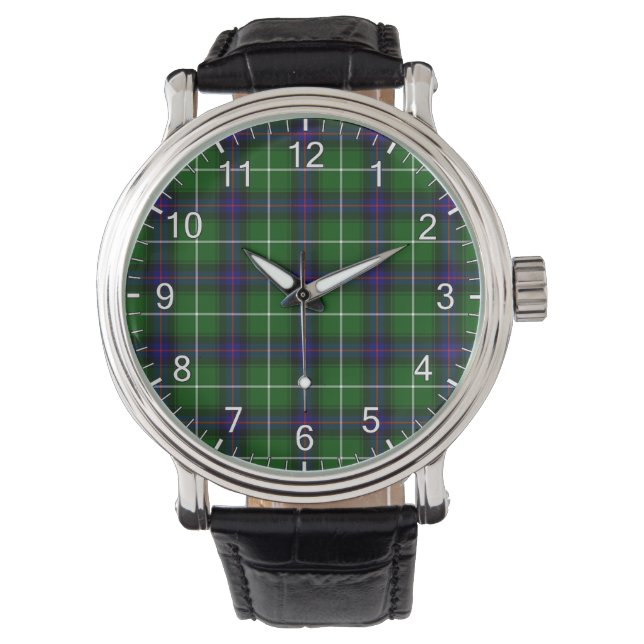 Reloj De Pulsera Clan clásico y eterno Donald MacDonald Tartan Plai (Anverso)