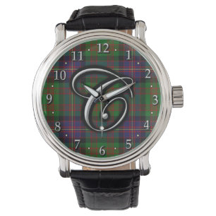 Reloj De Pulsera Clan Cochrane Cochran Letra C Monograma Tartán