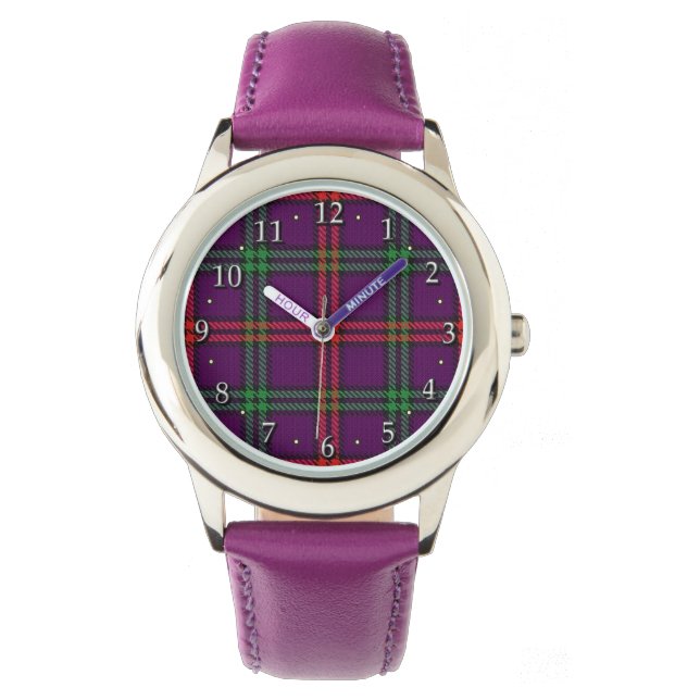 Reloj De Pulsera Clan Escocés Montgomery Familia Tartán Plaid (Anverso)