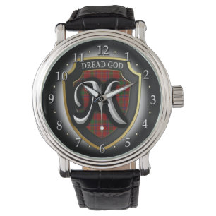 Reloj De Pulsera Clan escocés Munro Munroe Monroe Tartán Shield