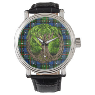 Reloj De Pulsera Clan Fergusson Tartán Y Árbol Celta De La Vida