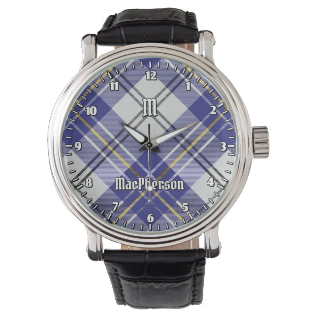 Reloj De Pulsera Clan MacPherson Blue Dress Tartan Watch (Anverso)