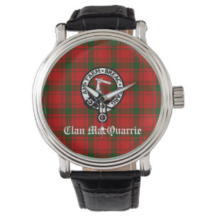 Reloj De Pulsera Clan MacQuarrie Tartan y Escudo