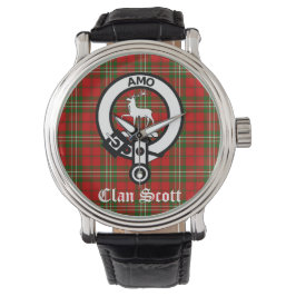 Reloj De Pulsera Clan Scott Escudo Badge y Tartán