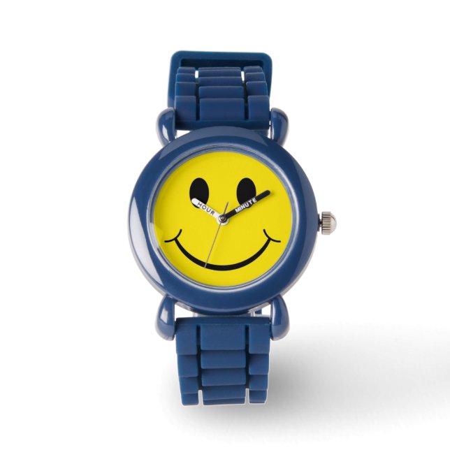 Reloj de pulsera clásico de cara feliz amarilla de (Anverso)