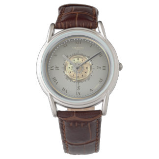 Reloj De Pulsera Clásico Náutico de Cuero de Dos Tonos Personalizad