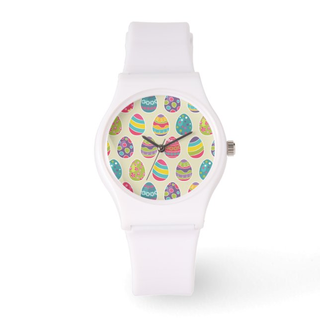 Reloj De Pulsera Clásico Retro Eggs de Pascua Feliz Día de Pascua (Anverso)