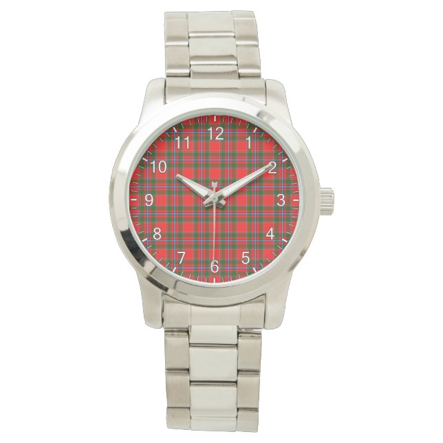 Reloj De Pulsera Clásico tierno de maíz Tartan Plaid Gift (Anverso)
