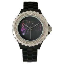 Reloj De Pulsera *~* Clásico Treble Clef Colorful Moderne Music Not