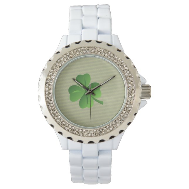 Reloj De Pulsera Clásico Trendy Irish Lucky Shamrock (Anverso)