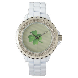 Reloj De Pulsera Clásico Trendy Trébol Irlandés Afortunado