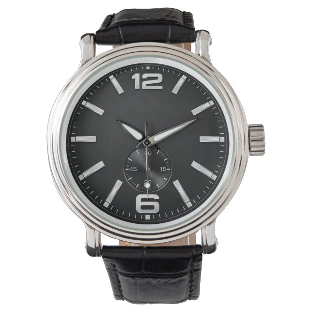 Reloj De Pulsera Classic black watch with a silver frame (Anverso)