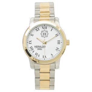 Reloj De Pulsera Classic Elegant Minimal Black and White Monogram 