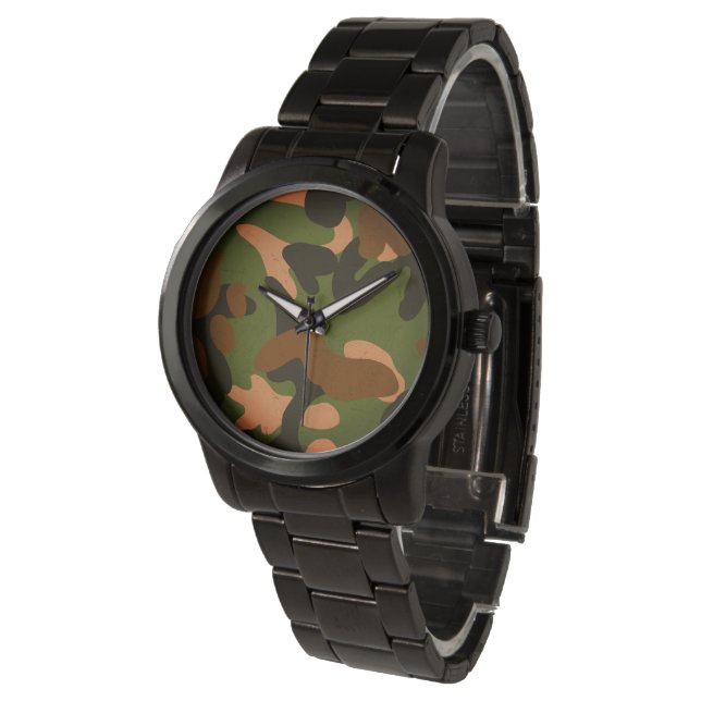 Reloj De Pulsera Classic Military Camo Pattern (Angular)