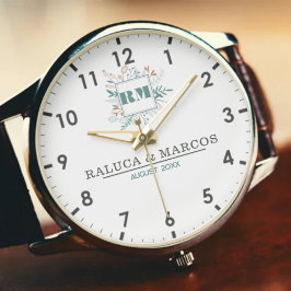 Reloj De Pulsera Classic Monogram Letters Couple’s Names