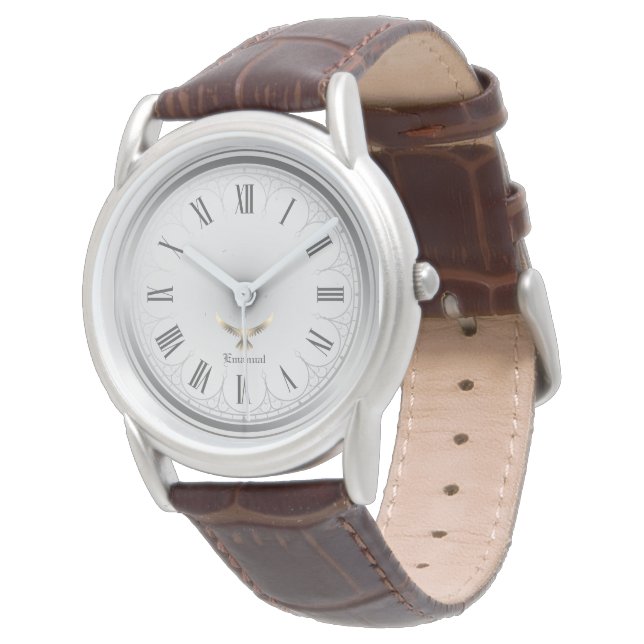 Reloj De Pulsera Classic Silver tone Religious Dove Custom (Angular)