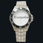 Reloj De Pulsera Classic Stainless Steless Watch_ Personalizar it<br><div class="desc">Clásico Acero inoxidable El reloj de acero inoxidable eWatchFactory clásico está construido para la aventura. Diseñado como un guiño a los relojes militares y de buceo clásicos, cuenta con una construcción de acero inoxidable al 100%, bisel ajustable y resistencia al agua a 300 pies. Personalízalo con tu nombre, fotos o...</div>