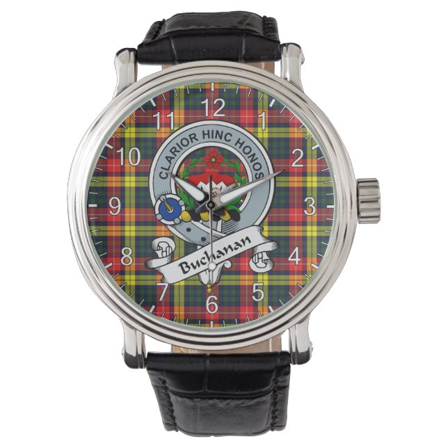 Reloj De Pulsera Classic Timeless Clan Buchanan Modern Badge Tartan (Anverso)
