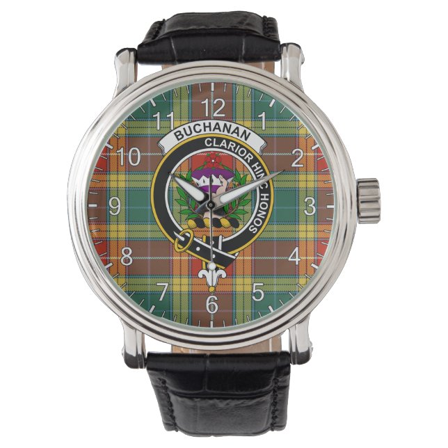 Reloj De Pulsera Classic Timeless Clan Buchanan Old Sett Tartan (Anverso)
