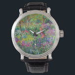 Reloj De Pulsera Claude Monet: El jardín de Iris en Giverny<br><div class="desc">Un colorido reloj clásico con iris garden en Giverny,  pintado por el impresionista pintor francés Claude Monet.</div>