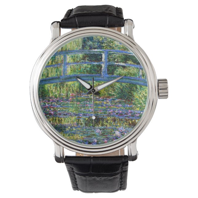 Reloj De Pulsera Claude Monet: Puente sobre un estanque de lirios d (Anverso)